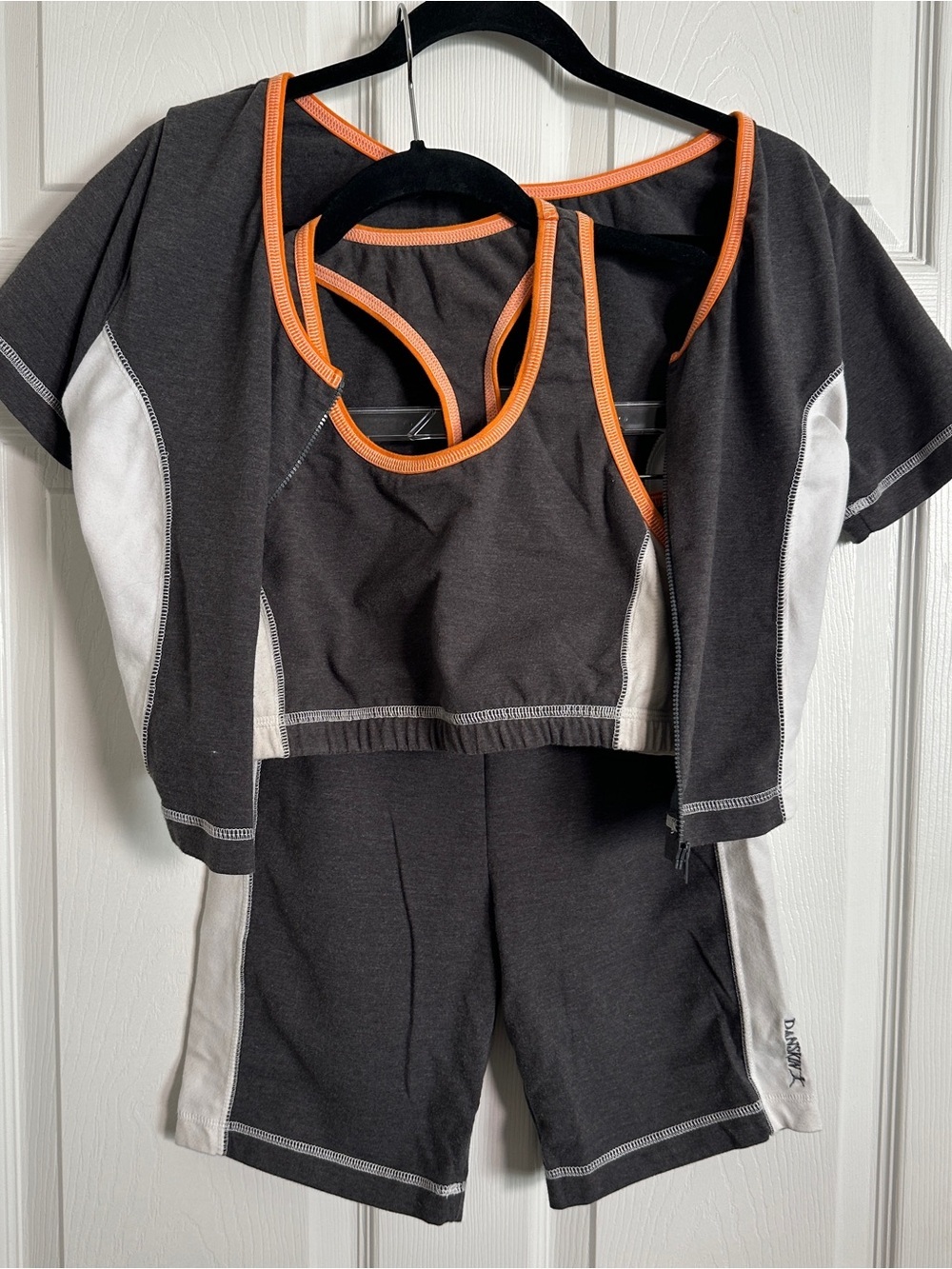 Danskin 1980s style Bike Shorts with Orange Trim
